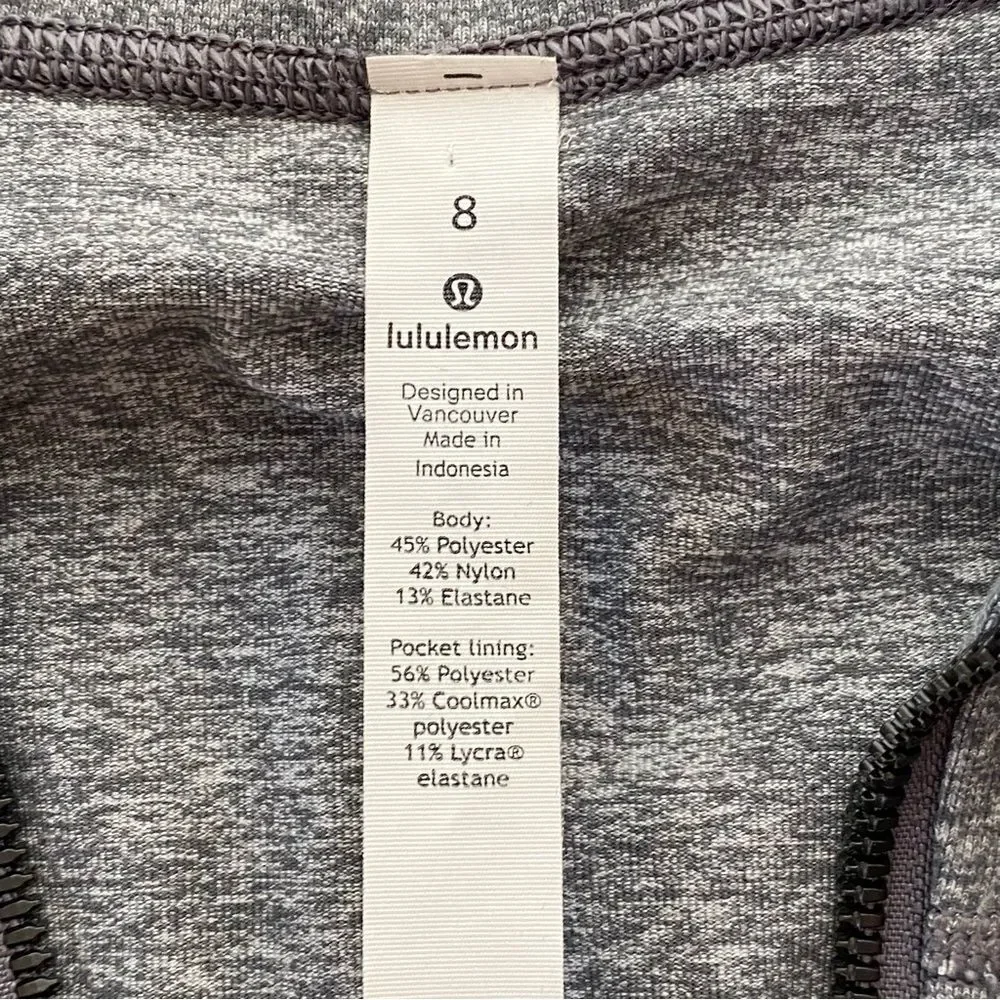 NWOT Lululemon Heathered Slate In Stride Workout Ready Jacket Size 8